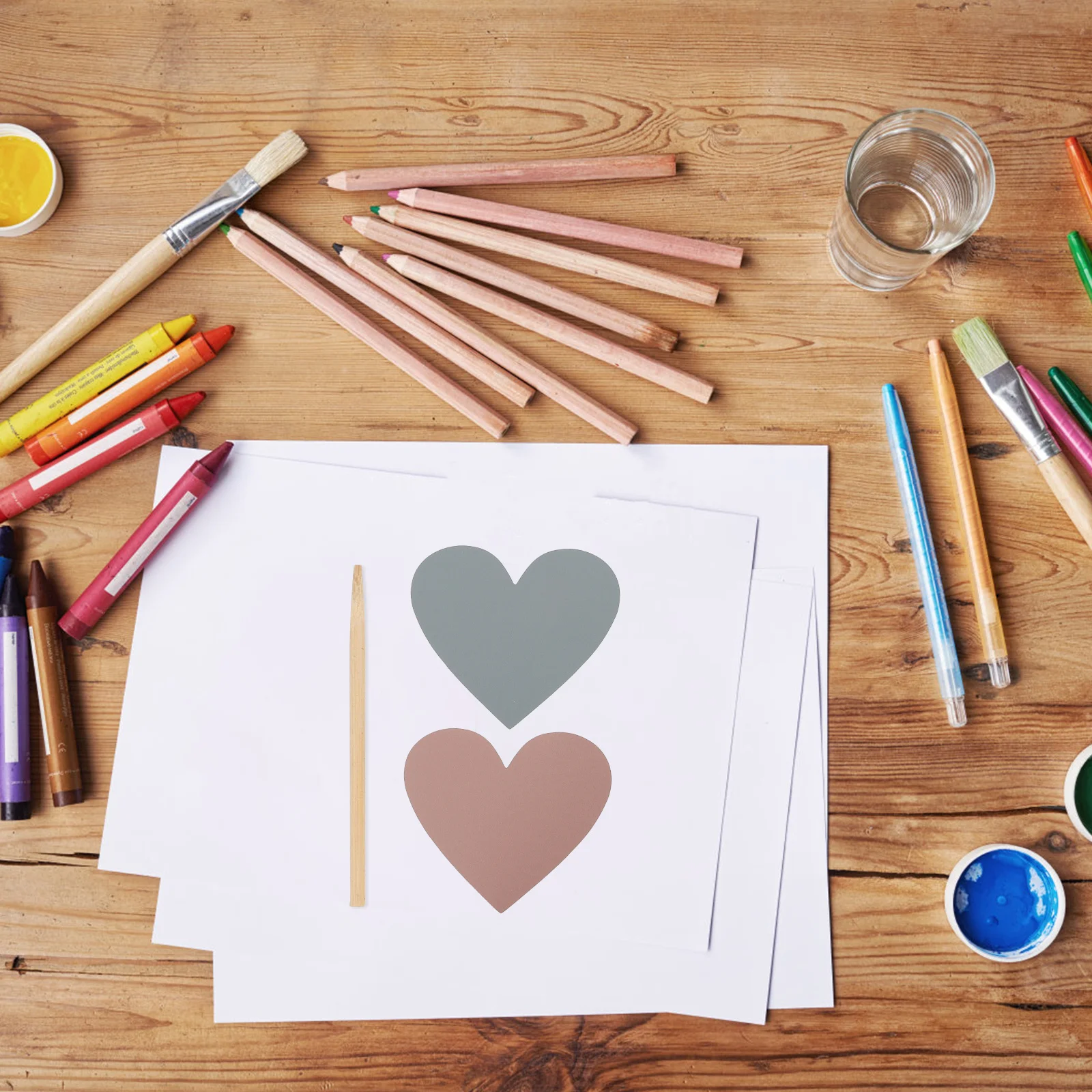 

20 Sheets DIY Scratch Off Stickers Heart Shaped Adhesive Paste for Scrapbook Cards Letters Wedding Party