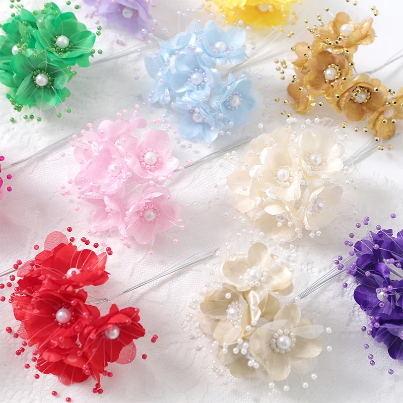 6 قطعة 12 سنتيمتر زهرة الشيفون الاصطناعية باقة زهور الورد للمنزل غرفة الزفاف الديكور DIY بها بنفسك سكرابوكينغ إكليل جارلاند #2