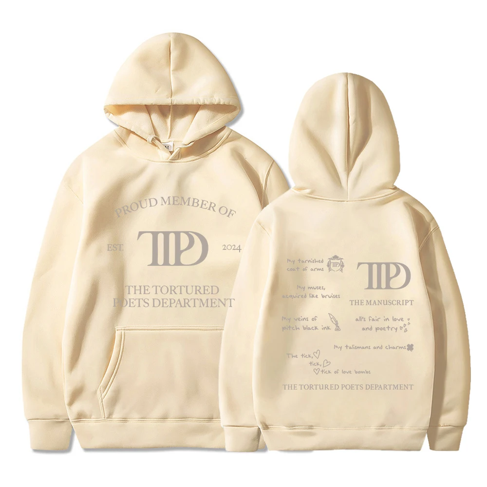 

The Tortured Poets Department Hoodies Sweatshirts Letter Print Hoodie Spring Autumn Long Sleeve Hoody Men Women Y2k Streetwear