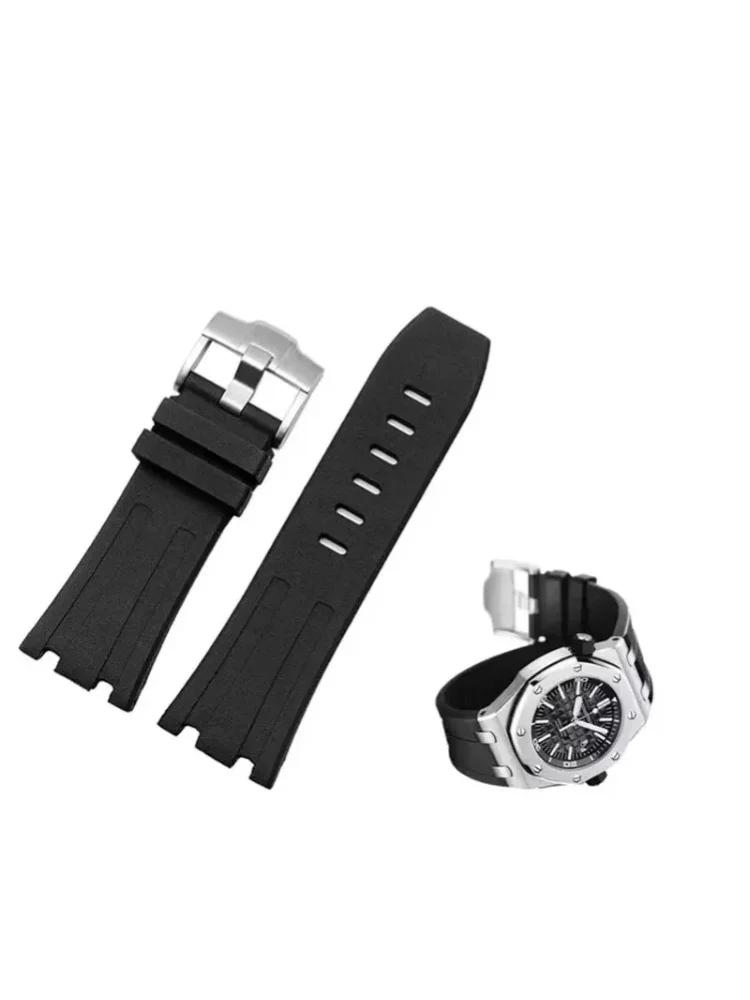 Uhrenarmband für AP Audemars und Piguet, Gummi-Uhrenarmband Royal Oak Offshore 26400, wasserdichtes, schweißfestes Uhrenarmband, 28 mm