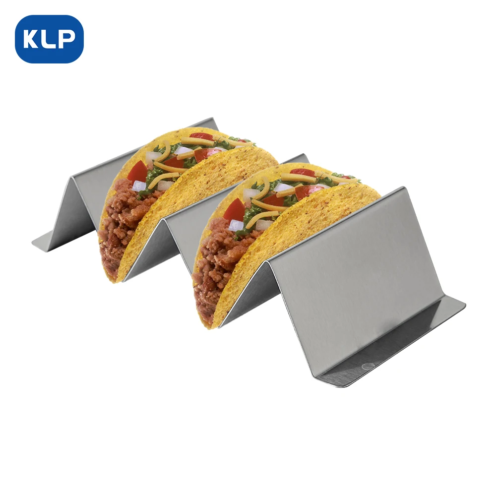 KLP 4pcs Stainless Steel Taco Holder, Multi-Purpose Taco Holder, V-Shaped Design for Holding Hot Dogs and Tacos