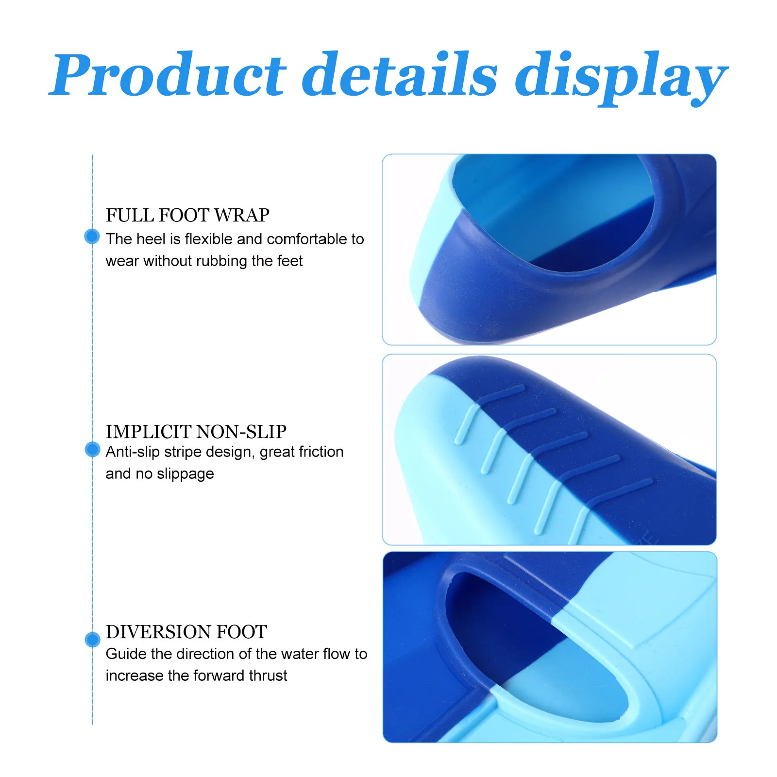 

1 Pair Silicone Diving Training Flippers Short Webbed Fins For Snorkeling Swimming Travel Lightweight Open Heel Design Durable