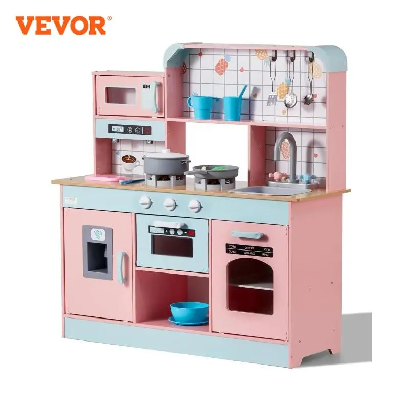 

VEVOR Pretend Play Cooking Toy for Kids Chef Playset Kitchen Accessories with Lights & Sounds for Toddles Girls Boys Ages 3+