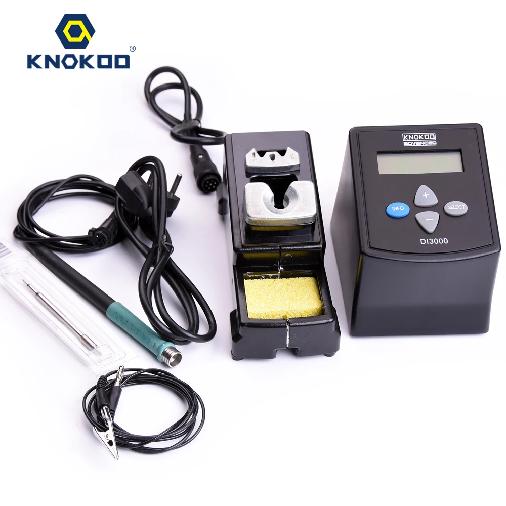 KNOKOO 75W DI3000 ESD Safe Digital Display Intelligent Temperature Control Smd Reworking Soldering Station with C245 Solder Tips