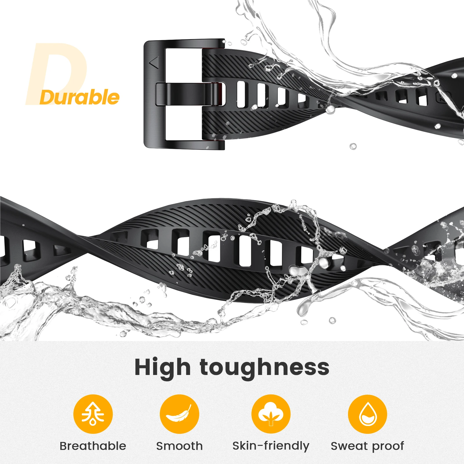 Garmin Soft Silicone Easy Fit Strap Wristband Rubber Bracelet For Fenix5/5Plus/6/6Pro/7/Instinct/955 Replaceable 22mm Watch Band