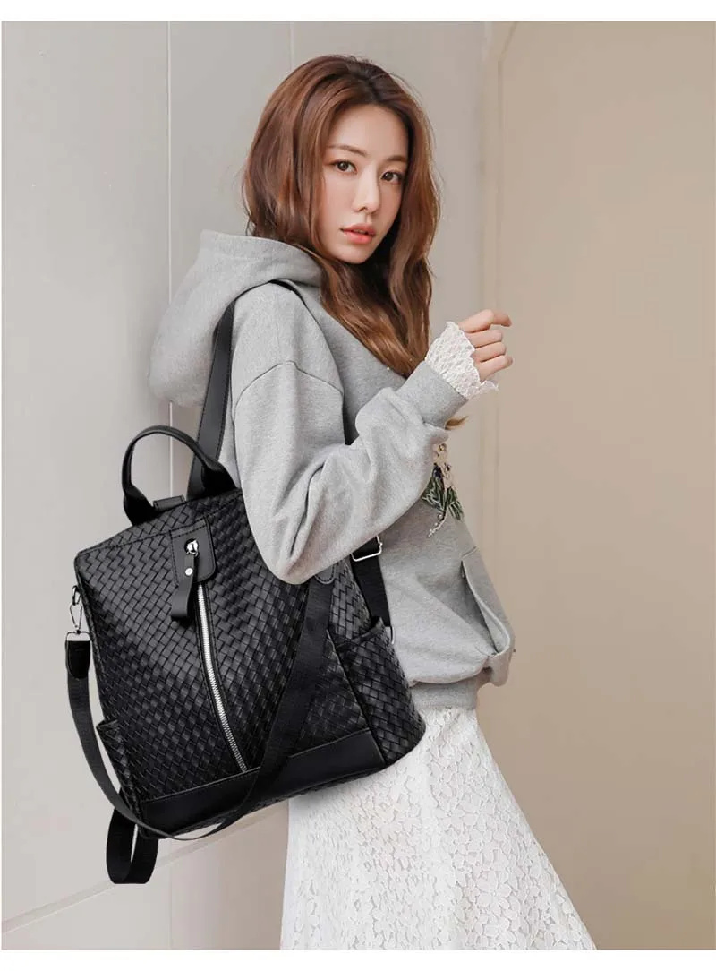 New Fashion High Quality Soft Leather Backpack Women's Large Capacity School Bag Travel Shoulder Bags Anti Theft Backpacks