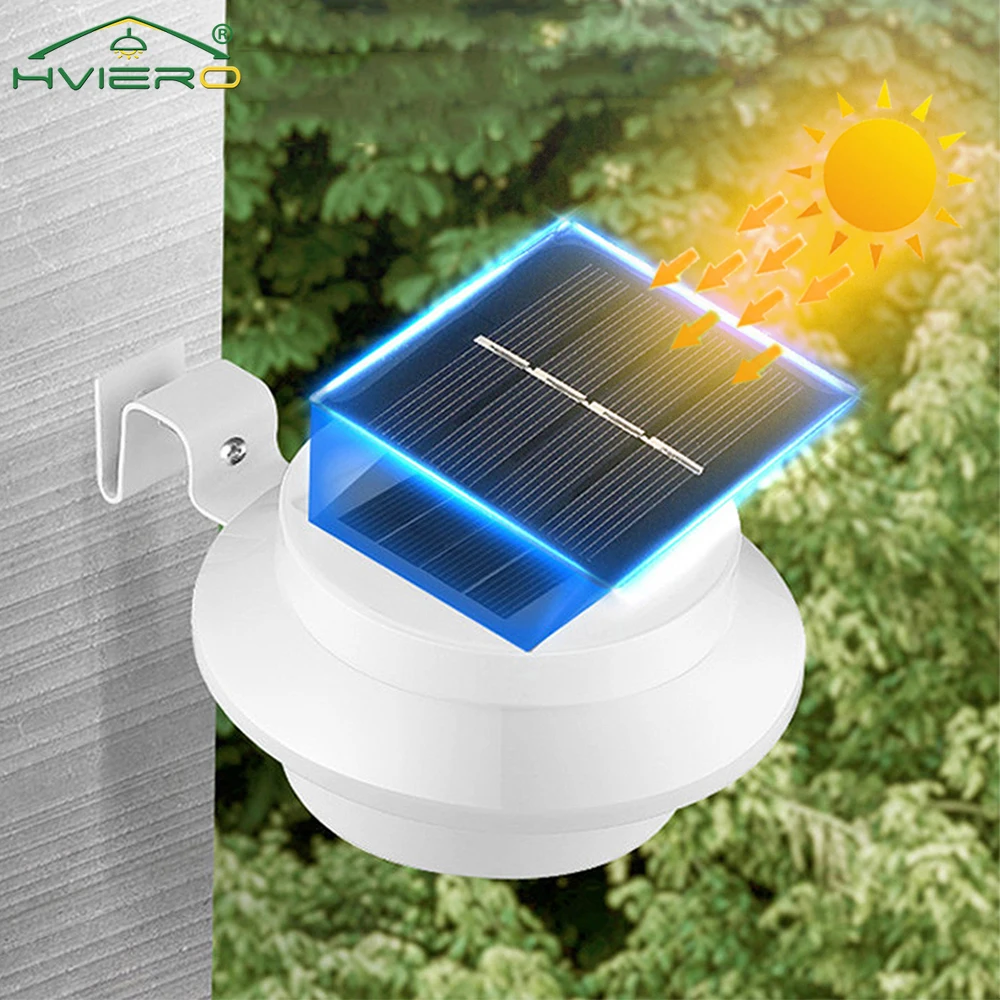 

Outdoor Solar 3LED Night Lights Corridor Wall Lamps Garden Courtyard Waterproofing Fence Eave Villa Park Street Lawn Path House