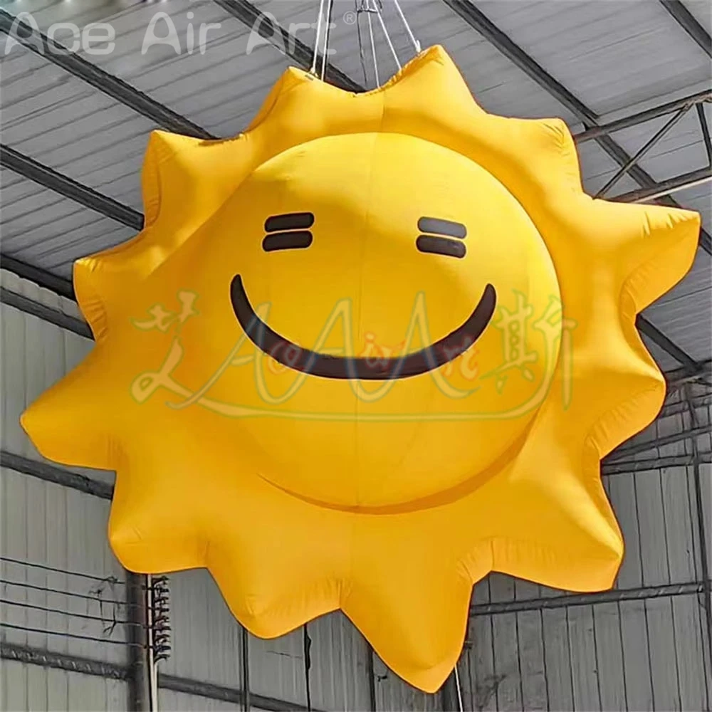 

2m Giant Inflatable Sun Hanging Balloon with LED Lighting for Advertising Decoration Stage Party Events