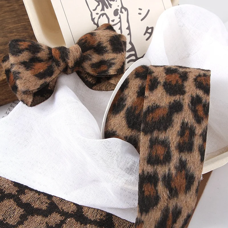 Leopard Fur Wool Ribbon, Single Faced Trim, Craft Supplies, Hair Bow Making, Cloth Decoration, Gift Wrapping