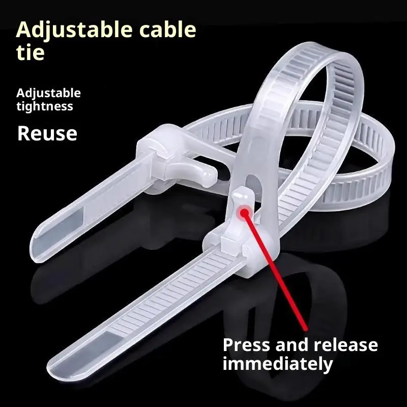 Releasable Plastic Cable Zip Ties 100Pcs 4*150mm Heavy Duty Durable Ties for Office Wire Management Gardening Use