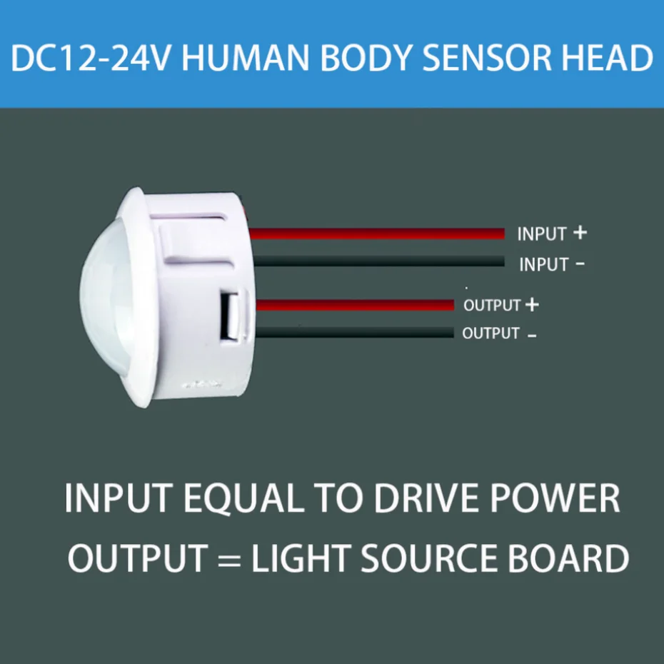 UooKzz DC 12V 24V PIR Infrared Motion Automatic Sensor Detector Smart IR Light Switch  Human Body Induction Indoor Outdoor Lamp