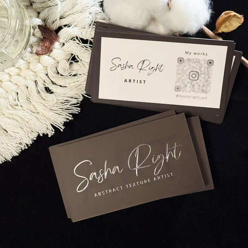 Custom Business Card Silver foil Custom Cards Thank You Cards Packaging For Small Business With Logo Brown