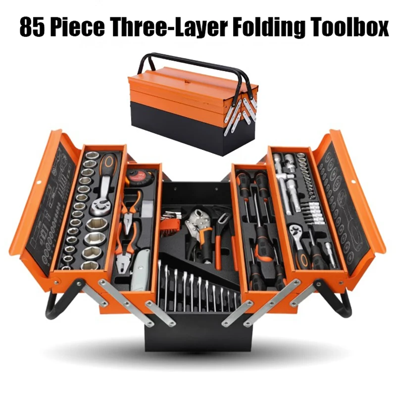 

Suitcase Tools Box Car Repair Tool 85 Piece Set Hardware Toolbox Organizer Mechanical Workshop Toolbox Tool for Mechanic Set Box