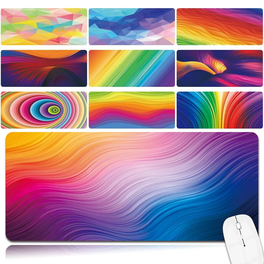 

Anti-slip Waterproof PU Leather Computer Mouse-pad Smooth Portable Game Laptop Mouse Pad Watercolor Pattern Large Mouse Mat