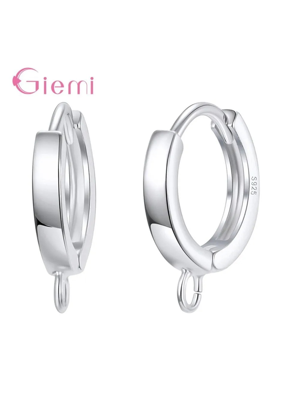 Akcesoria do kolczyków 925 Sterling Silver Jewelry Finding Ear Hoop DIY Connector Dangle for Hoop Earring Jewelry Making — zdjęcie 2
