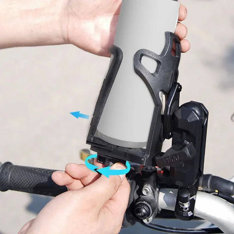 أسود عالمي للدراجات النارية كأس الماء حامل قابل للتعديل المشروبات حامل زجاجة شرب حامل البلاستيك للدراجات النارية سكوتر الدراجات #5