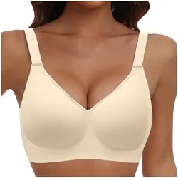 Women's Seamless Bras Ladies Thin Style Jelly Color Soft Breastfeeding Bra Wireless Underwear Comfortable Lingerie Deep V Gather