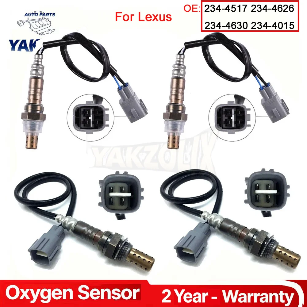 4pcs for Lexus IS300 3.0L 2001 2002 2003 2004 2005 L6 Oxygen O2 Sensor 1 2 Bank 1 2 4 Wires Upstream Dowstream Front Rear Sensor