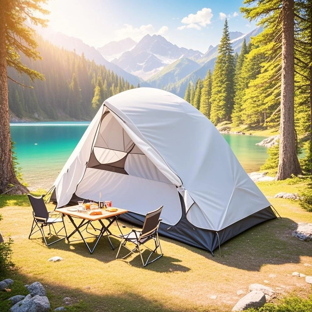 

All-Aluminum 1-Person Camping Tent - Compact & Weatherproof with Ground Pad for Trekking, Waterproof Level PU4000