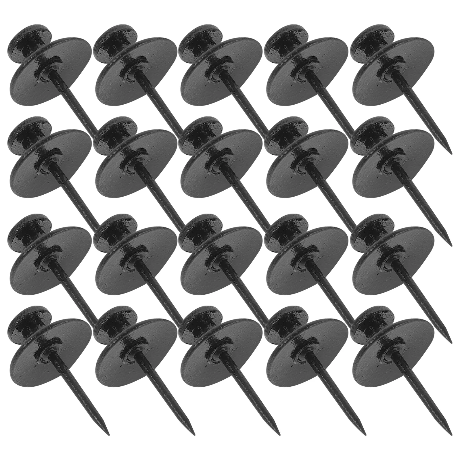 30 قطعة لوحة الفلين Thumbtack مريحة Thumbtacks قابلة للاستبدال دبابيس معدنية صغيرة متعددة الوظائف أسود مسطح