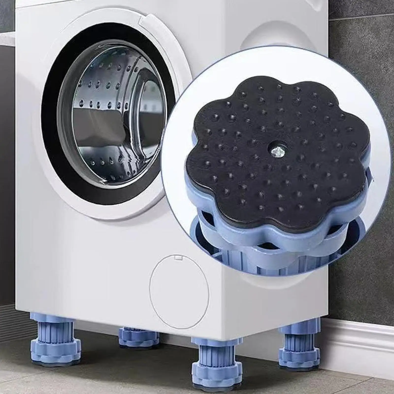 

4x Washing Machine Foot Pads Stabilizer Dryer Pedestals for Bed Frame Chair