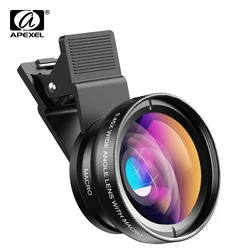 APEXEL 12.5x Phone Camera Lens Macro Camera Photo HD 0.45x Super Wide Angle Lens For Samsung iPhone Huawei Xiaomi All Smartphone