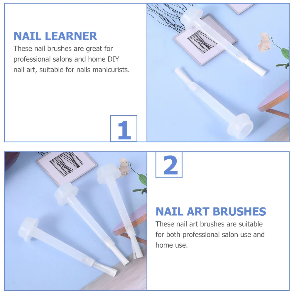 

50 Pcs Nail Art Brushes Replacement Liquid Applicator Tool Gel Dipping Oil Bottle Professional Disposable Nail Polish Brush