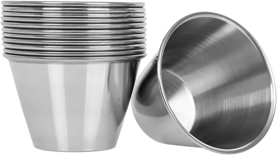 (576 Pack) Stainless Steel Sauce Cups 4 oz, Commercial Grade Dipping Sauce Cups, Individual Condiment Cups/Portion Cups