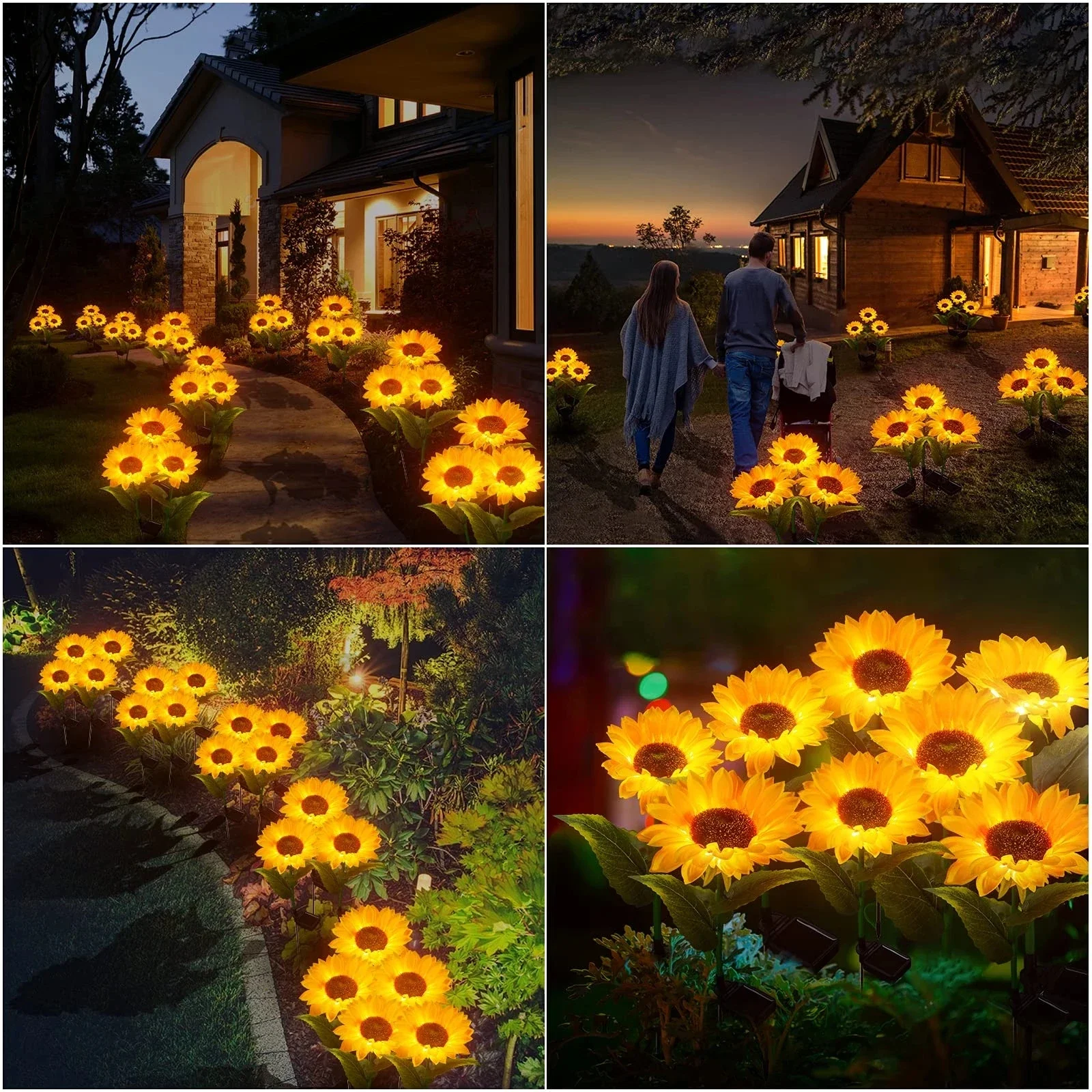 Sunflower Fairy Lights Garden Lights Solar Led Light Outdoor Solar Energy Lamp Exterior Landscape Lighting Lawn Lamp Porch Light