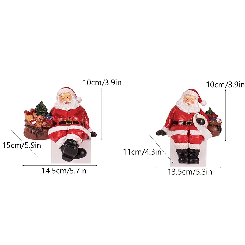 Resin Christmas Ornaments Santa Claus Statue Home Decor Christmas Sculpture Decoration Living Room Table Desk Drop Shipping