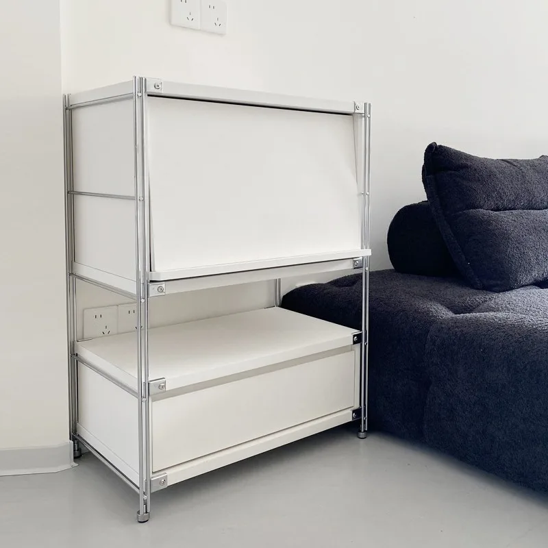 Stainless steel living room storage side cabinet floor locker storage multi-layer chest cabinet