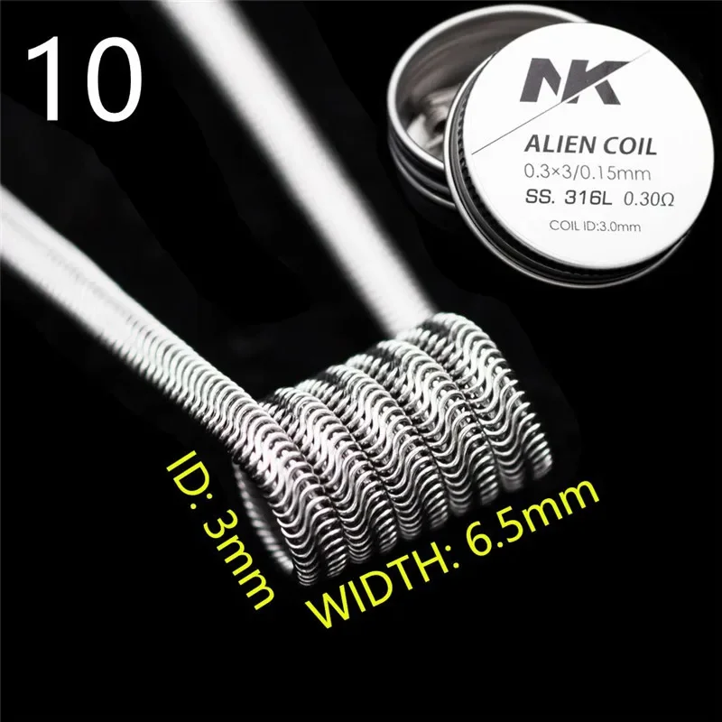 Stainless Steel 316L KA1 Heating Coils TC/VW Mode DIY Resistance Wire Staggered Alien Fused MTL Clapton 8 Pcs/Box