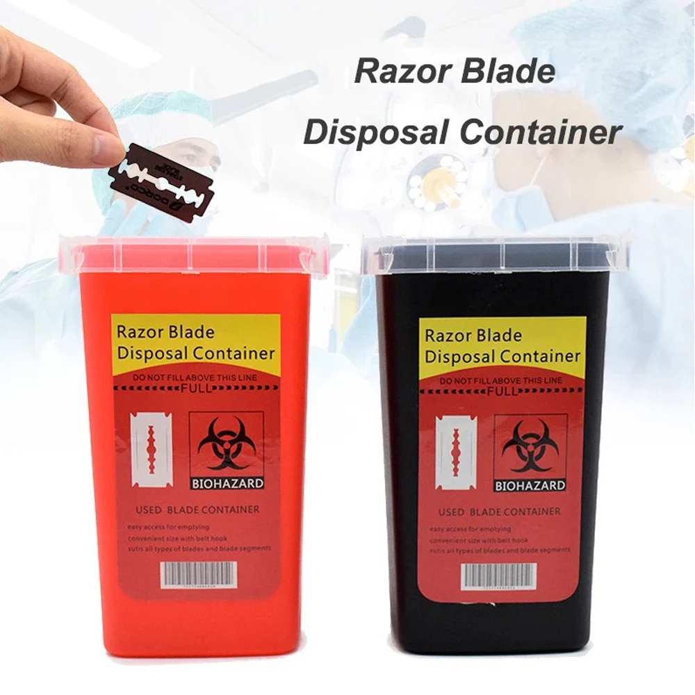 

Salon Blades Recycling Box Barber Razor Blade Disposal Storage Box Hairdresser Mini Trash Can Pro Barbershop Home Tools Supplies