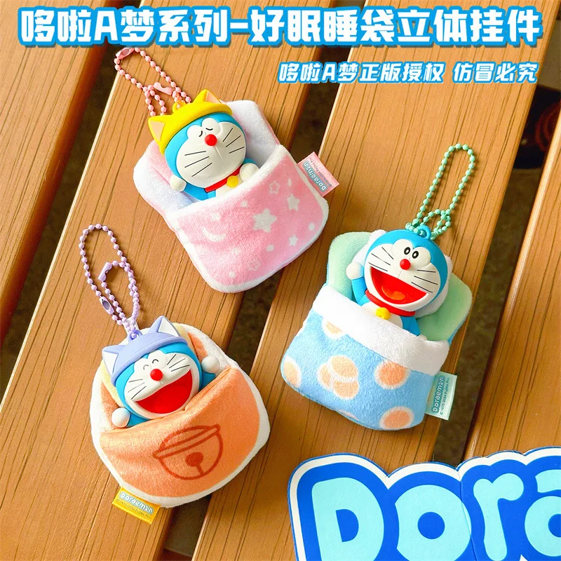 LLavero de dibujos animados de Anime Doraemon para dormir, muñeca bonita, llavero de coche, mochila, adornos colgantes, accesorios de joyería, regalos de juguete