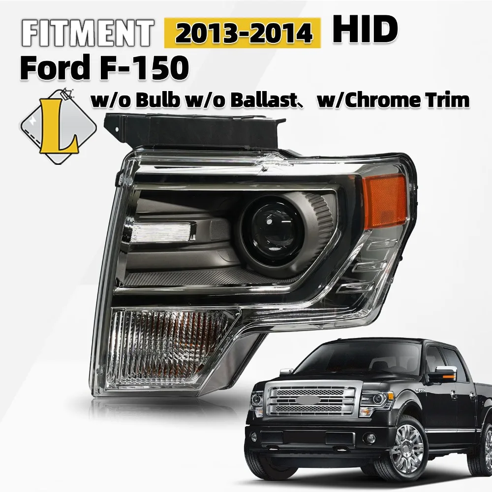 

Ксеноновая фара HID для Ford F-150 2013-2014 годов выпуска, без лампы, с хромированной отделкой, сторона водителя