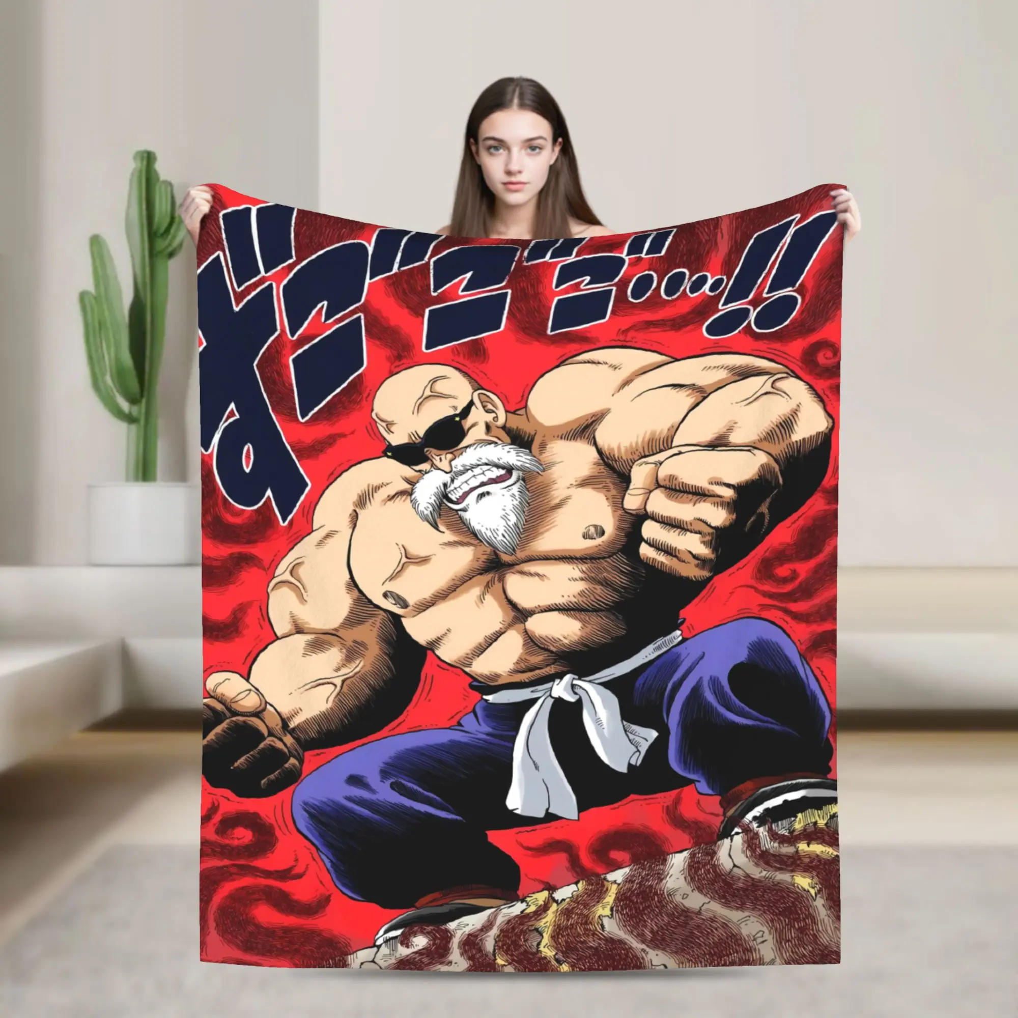Warm Blanket Students Camping New Anime Dragon Ball Master Roshi Throw Blanket  Flannel Bedspread For Couch Bed Sofa Bed Cover