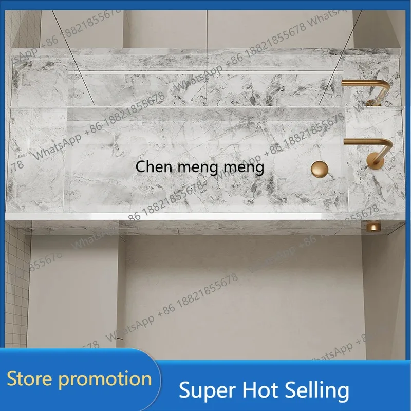 

A17 Rock slab integrated basin hotel villa high-end hanging hand washing table washbasin bathroom cabinet customization