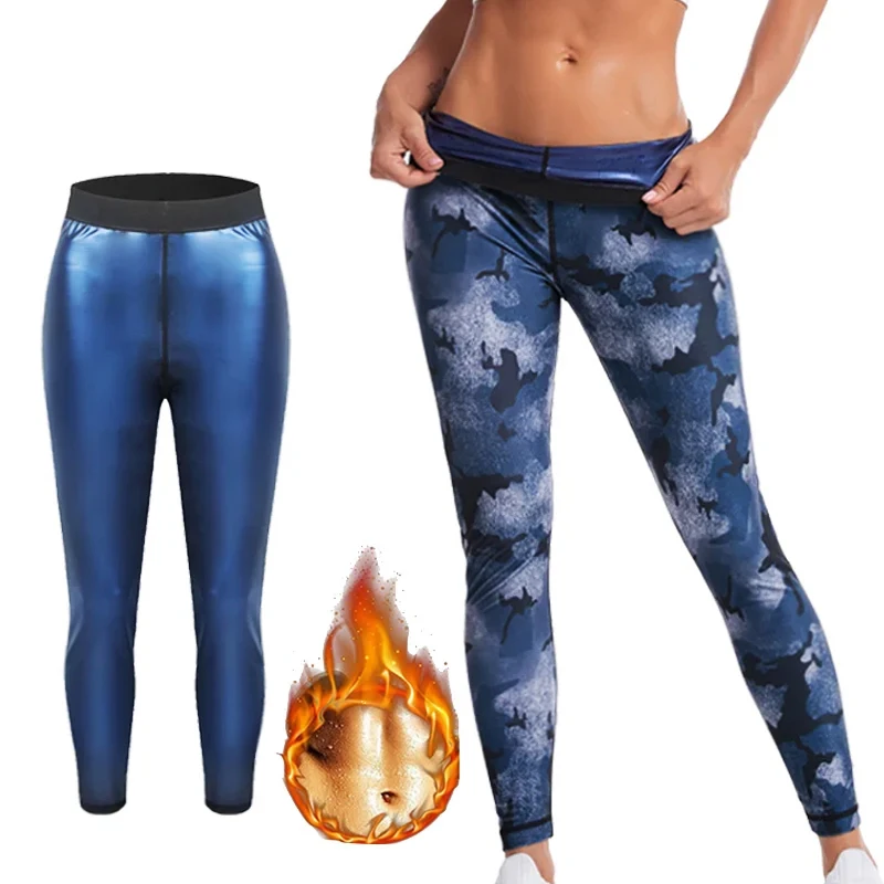Damskie legginsy kamuflażowe urządzenie do modelowania sylwetki spodnie gorący pot spodnie do sauny bielizna modelująca kontrola brzucha spodenki wyszczuplające siłownia utrata masy ciała