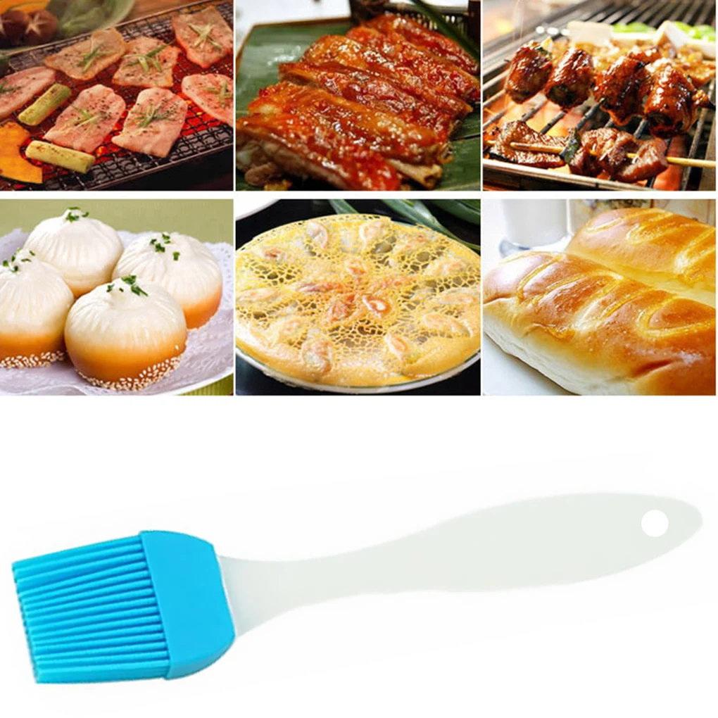 Oil Brush Freeze-resistant Wear-resistant Scratch Proof Bendable Good Flexibility Food Grade Barbecue Tool for Baking Blue