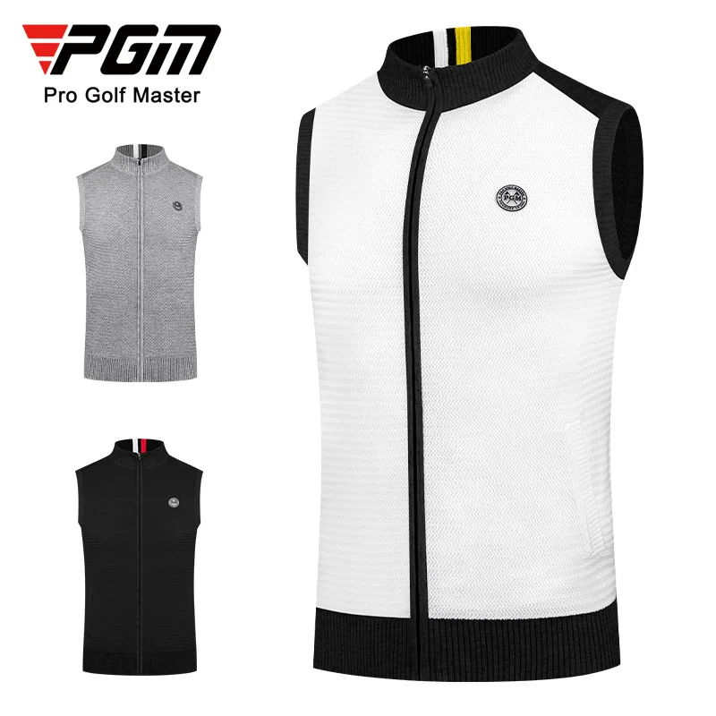 

PGM New Autumn And Winter Golf Men's Sweater Men's Vest Wool Fabric Warm Stand-up Collar Vest Golf Supplies