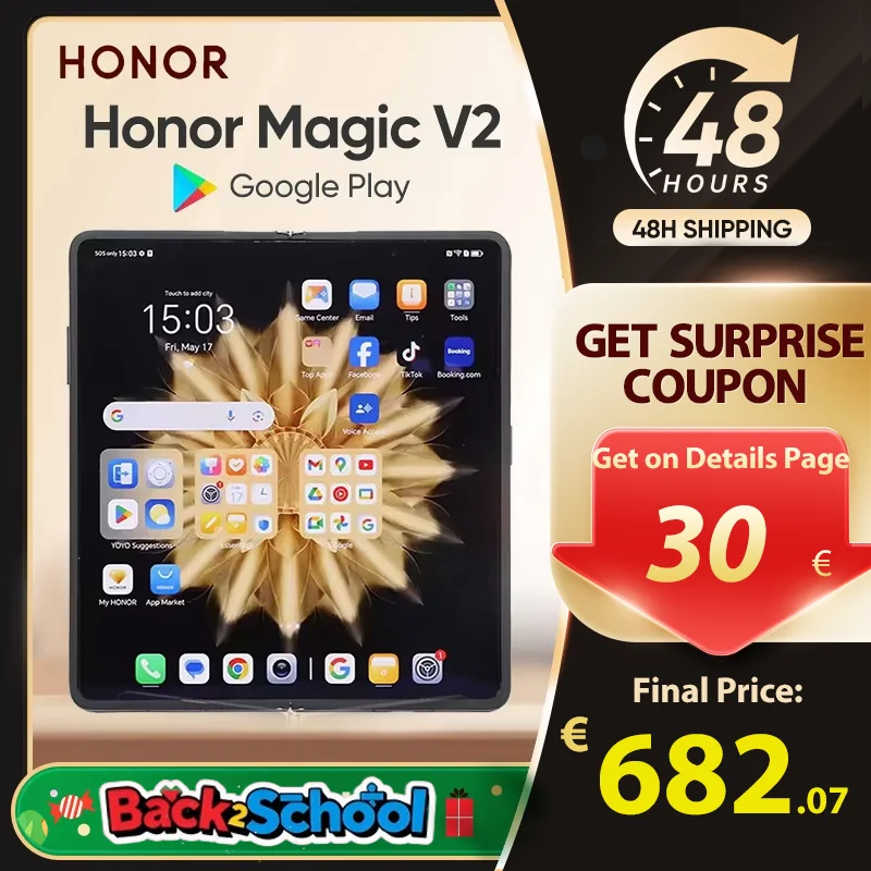 Honor Magic V2 5G Smartphone pieghevole versione globale Display OLED LTPO 120Hz Snapdragon 8 Gen2 50MP tripla fotocamera Android Mobile