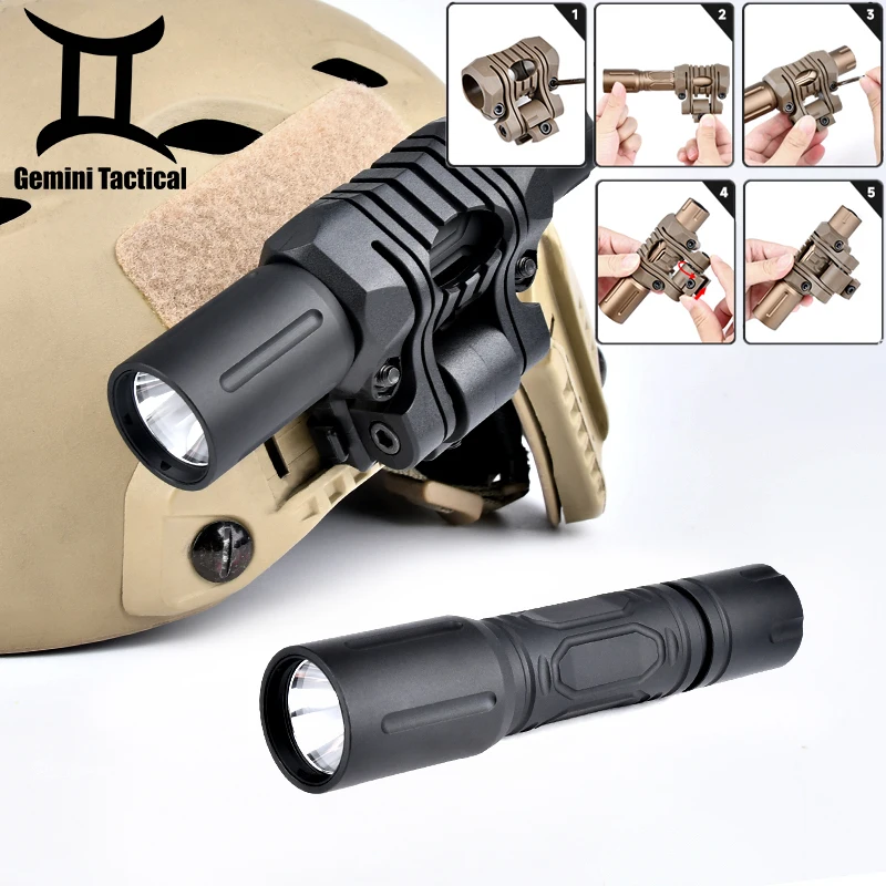 

Tactical Metal Wadsn PLH V2 Handheld Flashlight 1300Lumen Hunting Airsoft Weapon Scout Light With Torch Clip Fit FAST Helmet