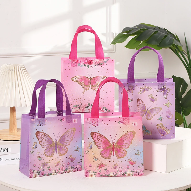 Butterfly Gifts Bag Kraft Paper Cupcake Packaging Wedding Birthday Party Baby Shower Decoration Carton Candy Bags 20*9*20cm