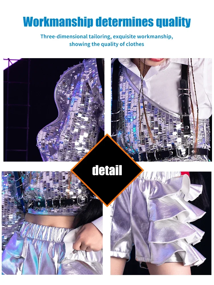 K-PoP Kleding Kindercatwalkkostuums, meisjesmodellen, catwalkshows, kostuums, mode, kinderen, jazzdans, coole kleding meisje