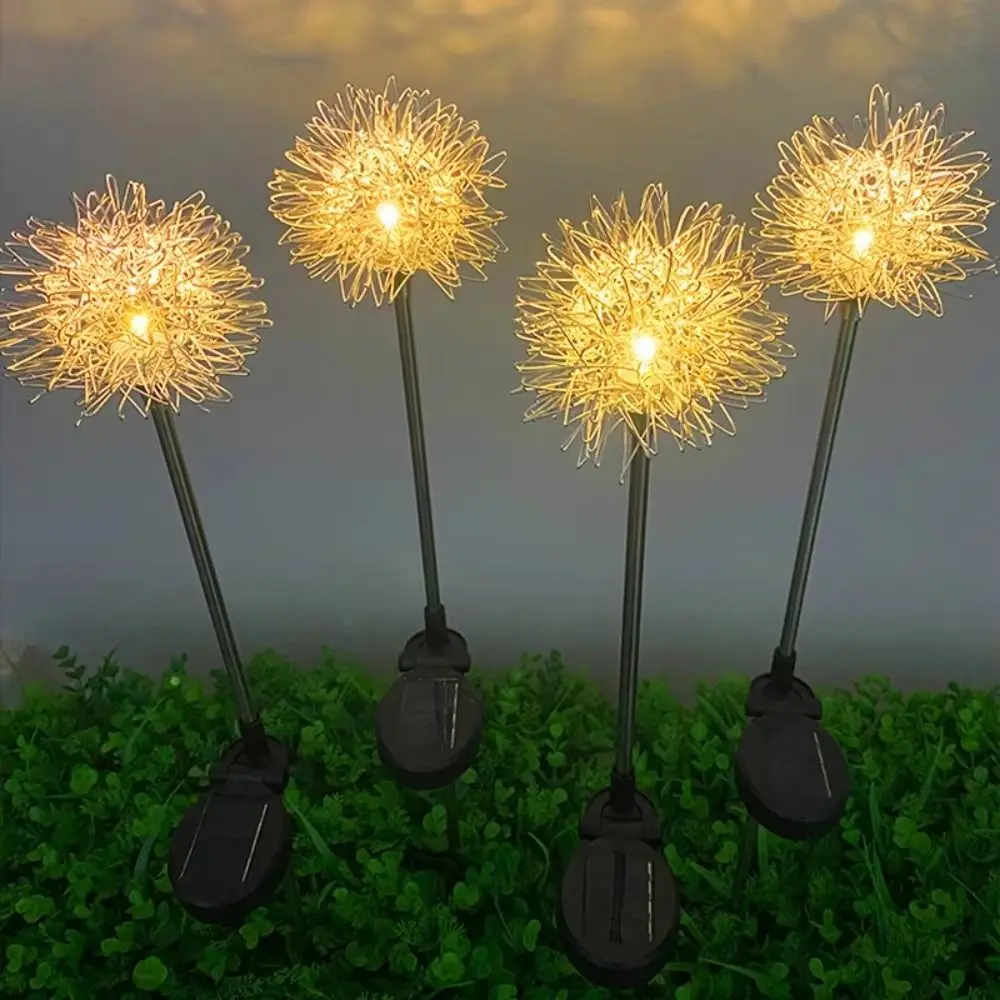 

windflower Blowball Solar Lights Aluminum Wire IP65 Waterproof Puffball Flower Solar Lamps Energy Saving Decorative