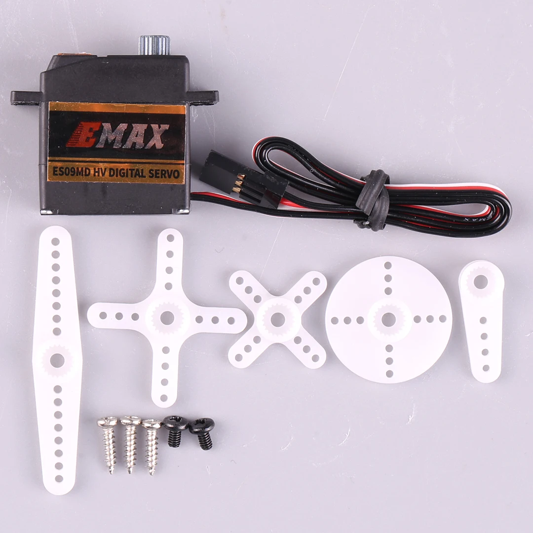 

EMAX ES09MD HV Высоковольтный руль 8,4 В, аэромодельный самолет с фиксированным крылом, цифровой сервопривод с металлическими зубьями
