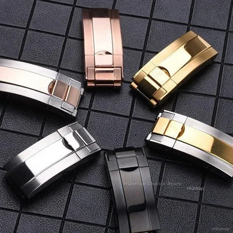 9x9mm Stainless Steel Watch Clasp for Rolex DAYTONA SUBMARINER Fine-tuning Pull Button Watch Band Buckle for GMT Yacht-Master