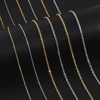 Width 1.2/1.5/2/2.5/3mm Stainless Steel Rolo Chain Cross Necklaces For Women Men Accessories Simple Jewelry On The Neck Necklace