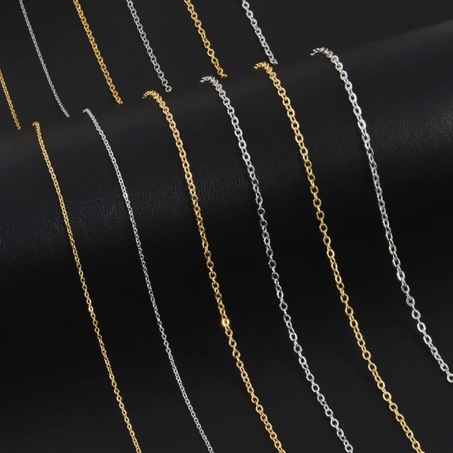 Width 1.2/1.5/2/2.5/3mm Stainless Steel Rolo Chain Cross Necklaces For Women Men Accessories Simple Jewelry On The Neck Necklace