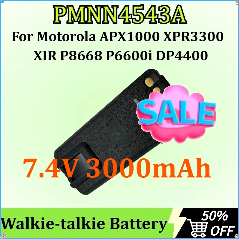 

For Motorola APX1000 XPR3300 XIR P8668 P6600i DP4400 New PMNN4543A Replacement Walkie-talkie Battery 7.4V 3000mAh